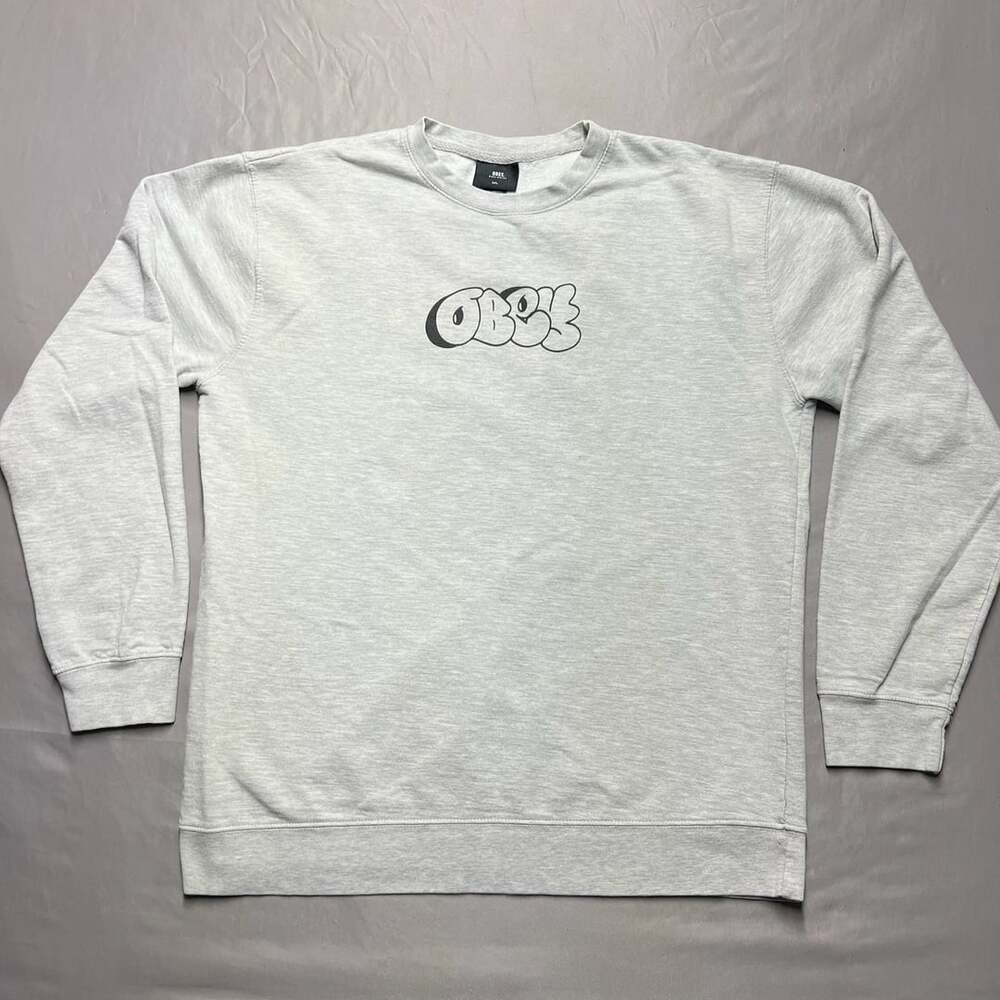 OBEY Thrown Ups Mens Crewneck Sweatshirt - HEATHER GRAY